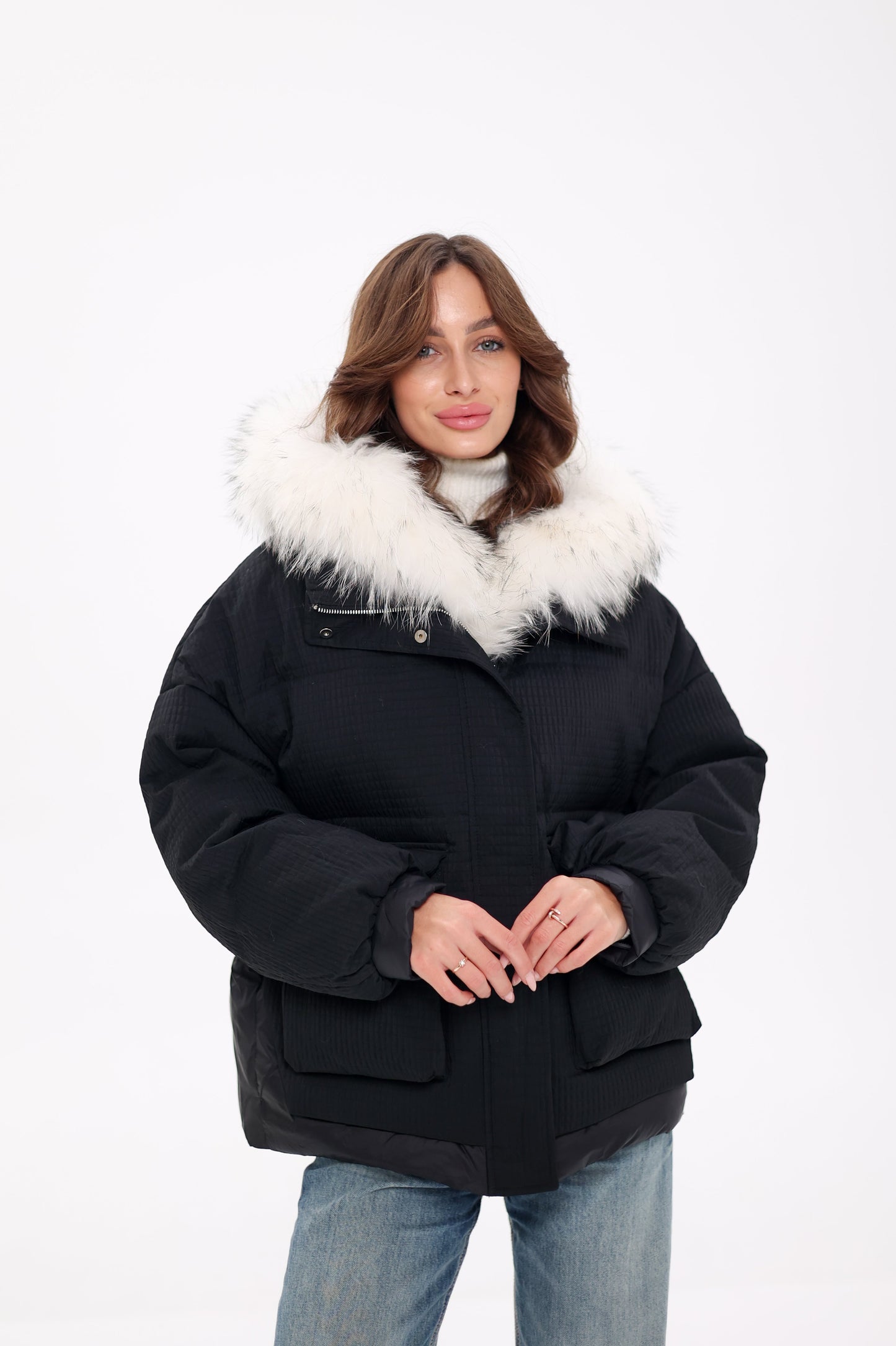 Genuine Arctic Fox Fur Down Fill Parka