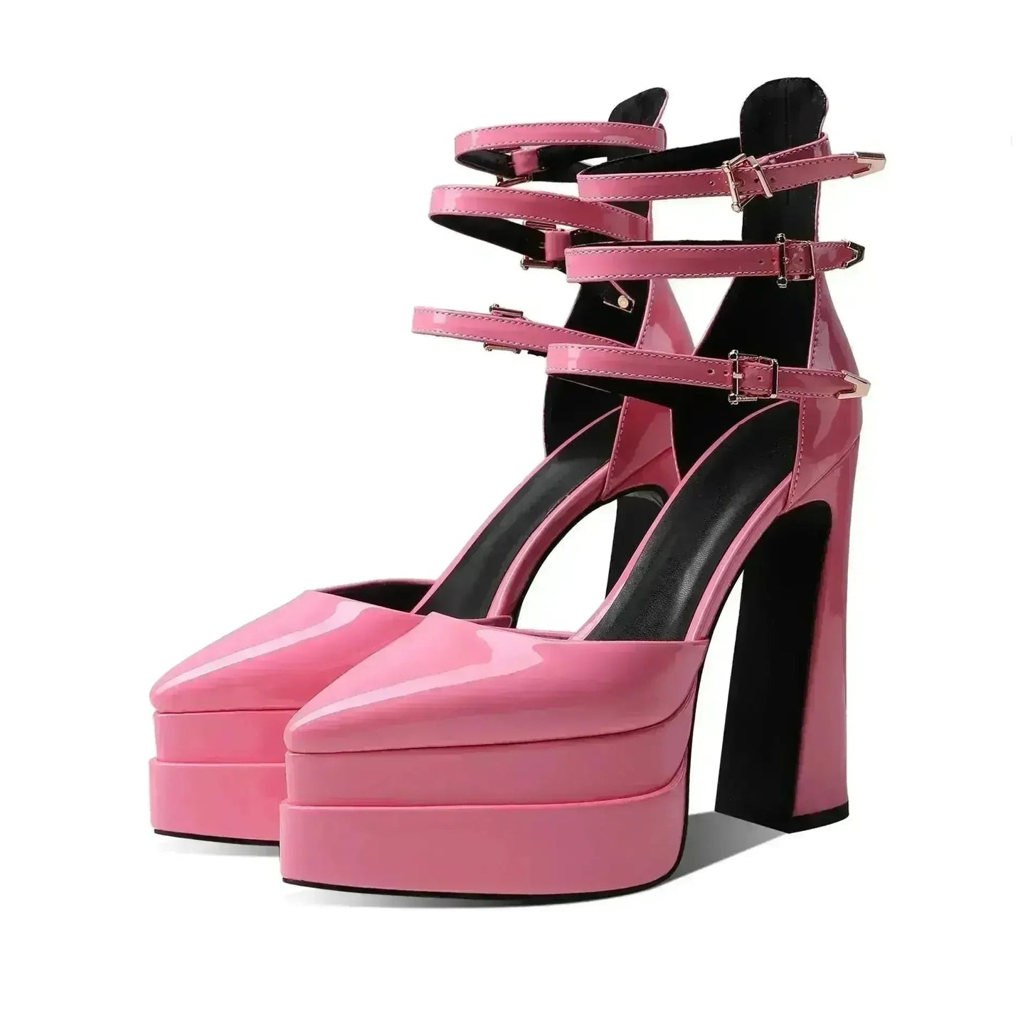 Pointed Toe High Heel Hollow Sandals - 14.5cm Platform Pumps | Femstylo