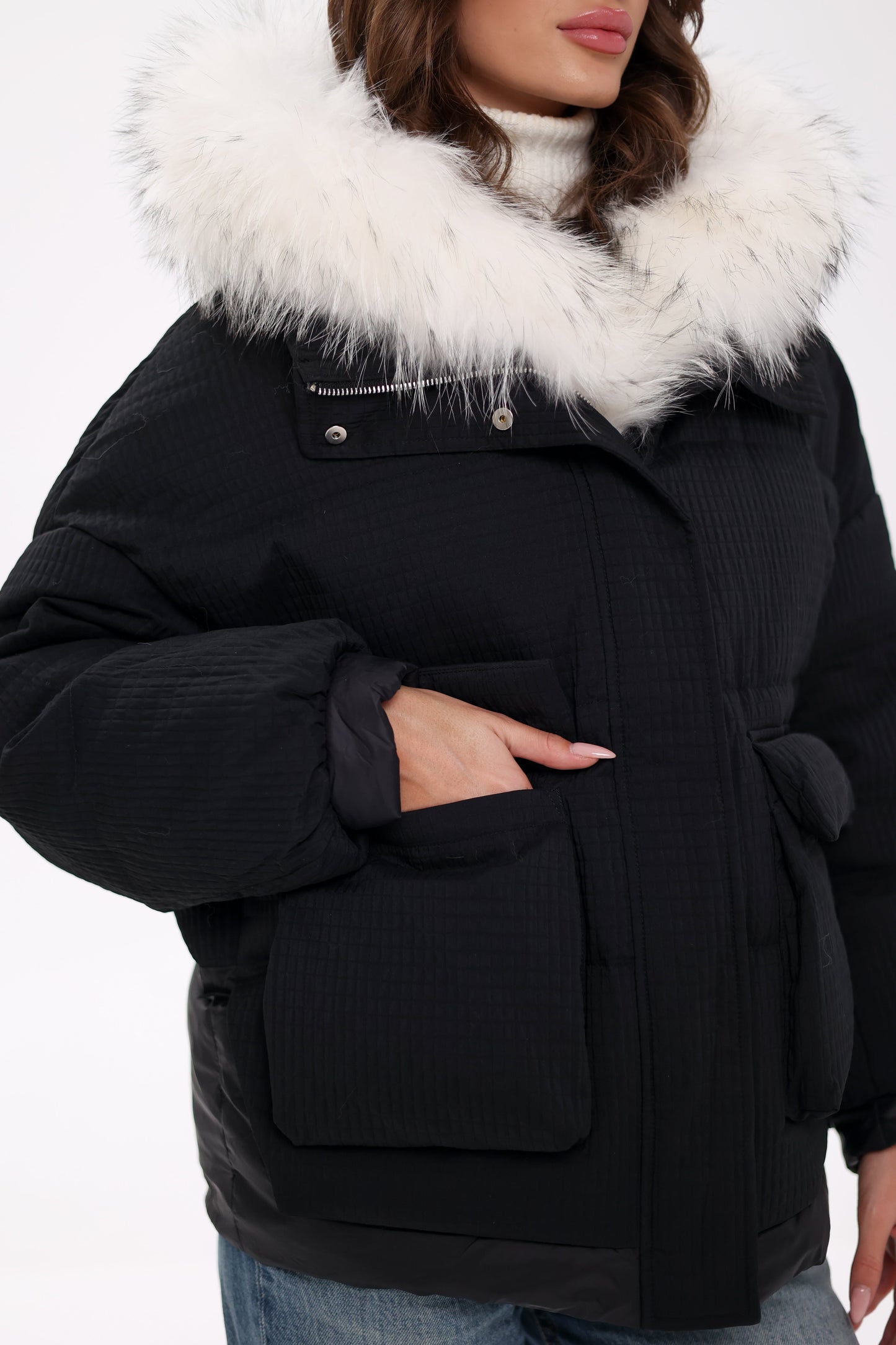 Genuine Arctic Fox Fur Down Fill Parka