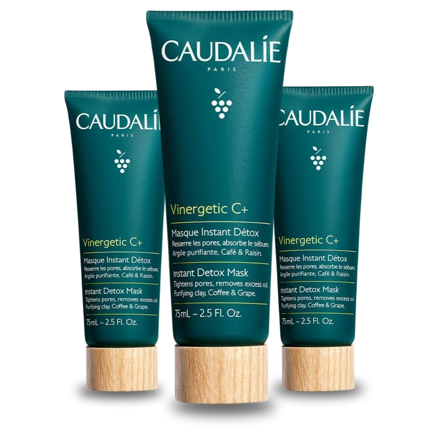 Caudalie Vinergetic C Instant Detox Mask 75 ml -3 Pack