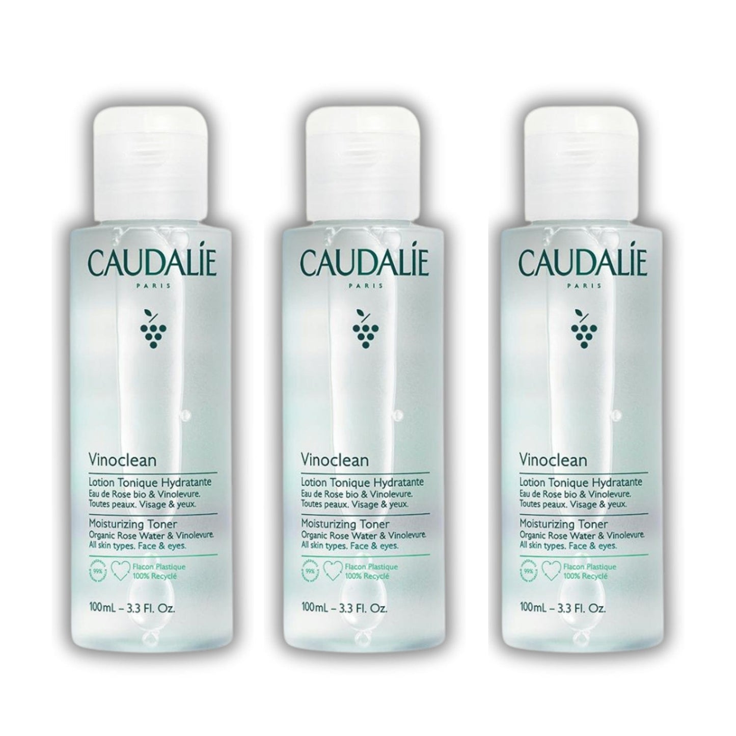 Caudalie Vinoclean Moisturizing Toner 100 ml -3 Pack