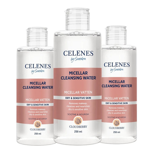 Celenes by Sweden Eau Micellaire Nettoyante à la Mûre des Alpes 250 ml - Lot de 3