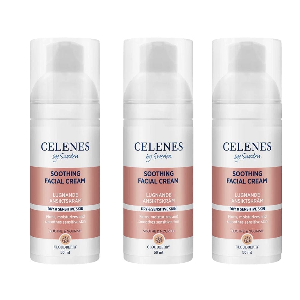 Celenes by Sweden Cloudberry Soothing Facial Cream 50 ml / 1.7 fl oz -3 Pack