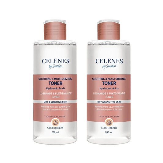 Lot de 2 lotions toniques apaisantes et hydratantes Celenes by Sweden Cloudberry 200 ml