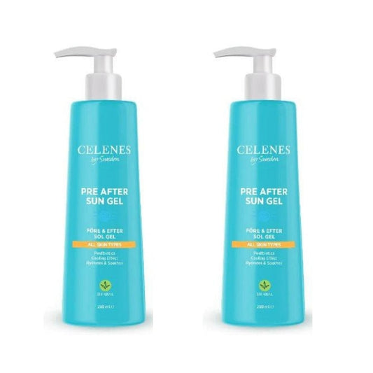 Celenes by Sweden Herbal Pre After Sun Gel 200 ml / 6.8 fl -2 Pack