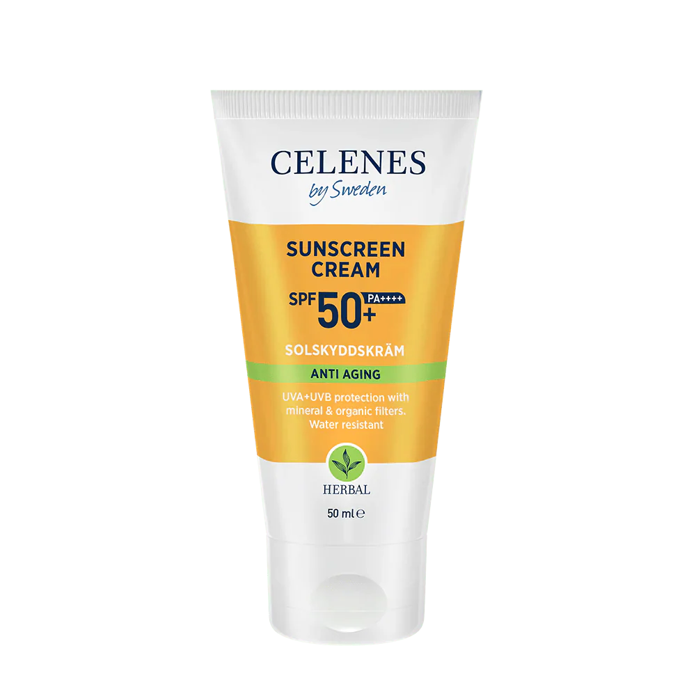 Celenes by Sweden Herbal Sunscreen Face Cream Spf Anti Aging 50 Spf  50 ml / 1.7 fl oz