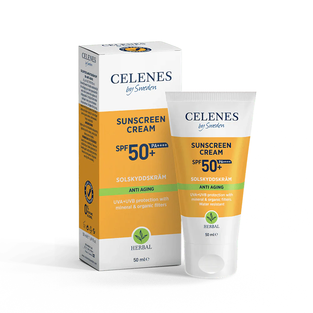 Celenes by Sweden Herbal Sunscreen Face Cream Spf Anti Aging 50 Spf  50 ml / 1.7 fl oz