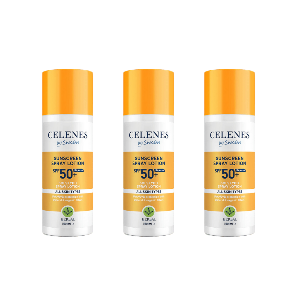 Lotion solaire en spray aux herbes Celenes by Sweden 50 Spf 150 ml (3 unités)