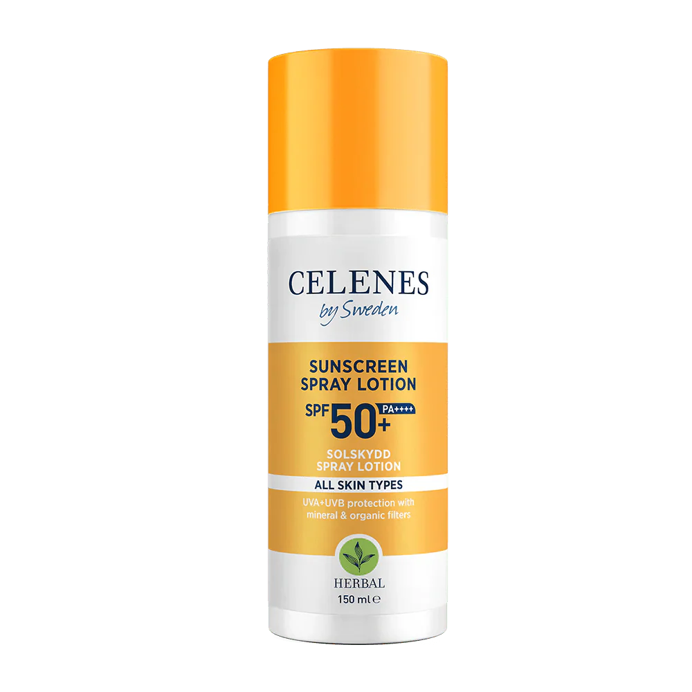 Celenes by Sweden Herbal Sunscreen Spray Lotion 50 Spf  150 ml / 5 fl oz