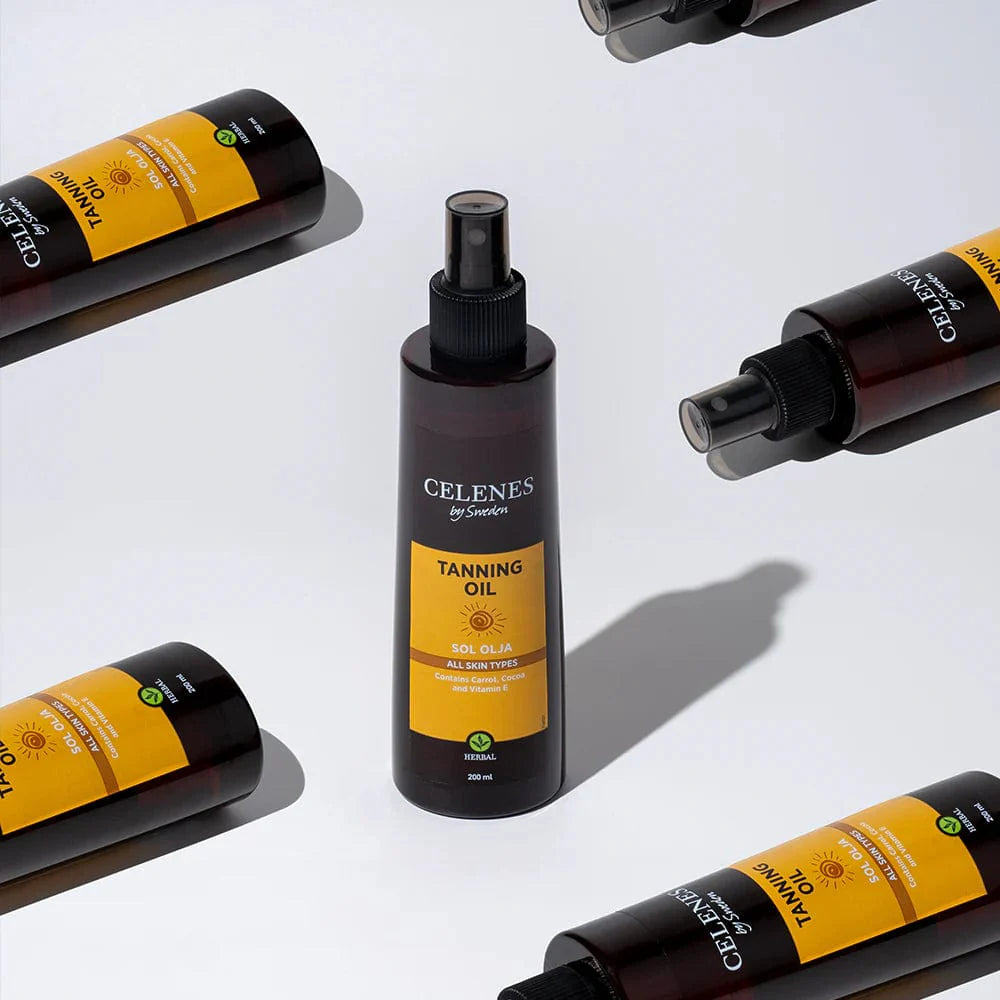 Huile de bronzage aux herbes Celenes by Sweden 200 ml / 6,8 fl oz