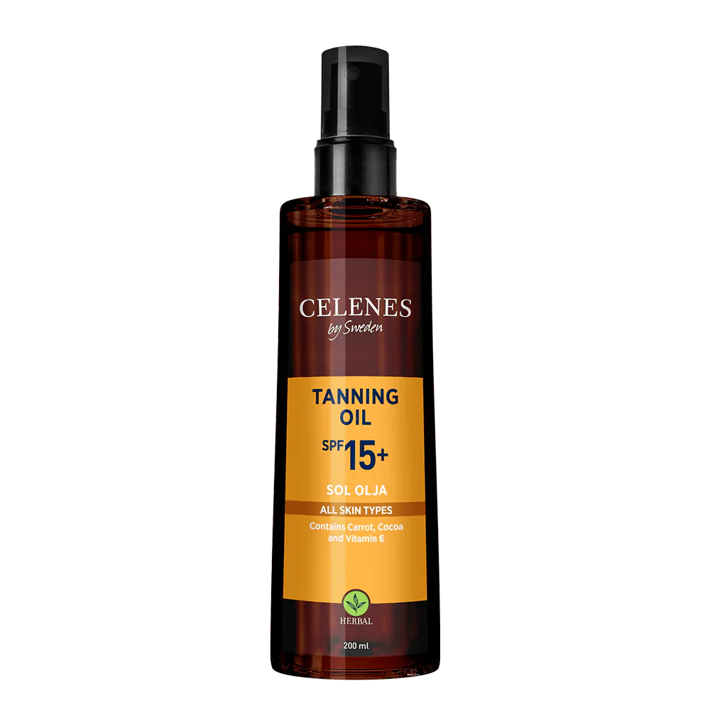Celenes by Sweden Herbal Tanning Oil Spf 15+ 200 ml / 6.8 fl oz
