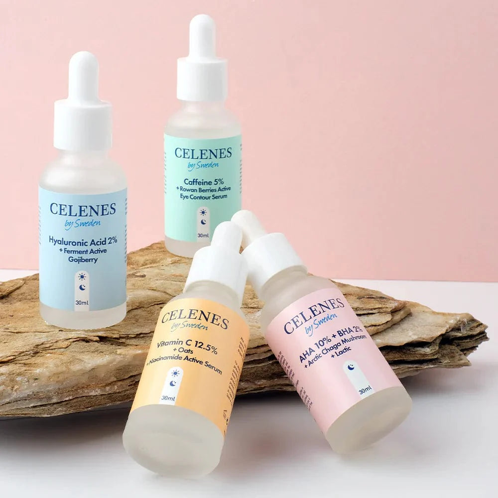 Celenes by Sweden Rena AHA 10% + BHA 2% + Arctic Chaga Mushroom + Lactic 30 ml-2 Pack