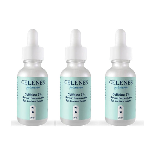 Celenes by Sweden Rena Caffeine 5% + Rowan Berries Active Eye Contour Serum 30 ml -3 Pack