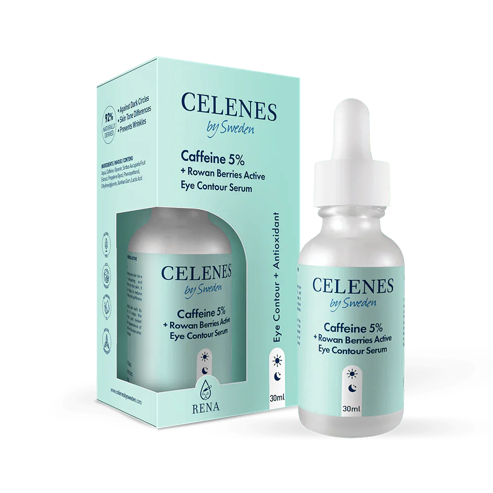 Celenes by Sweden Rena Caffeine 5% + Rowan Berries Active Eye Contour Serum 30 ml -3 Pack