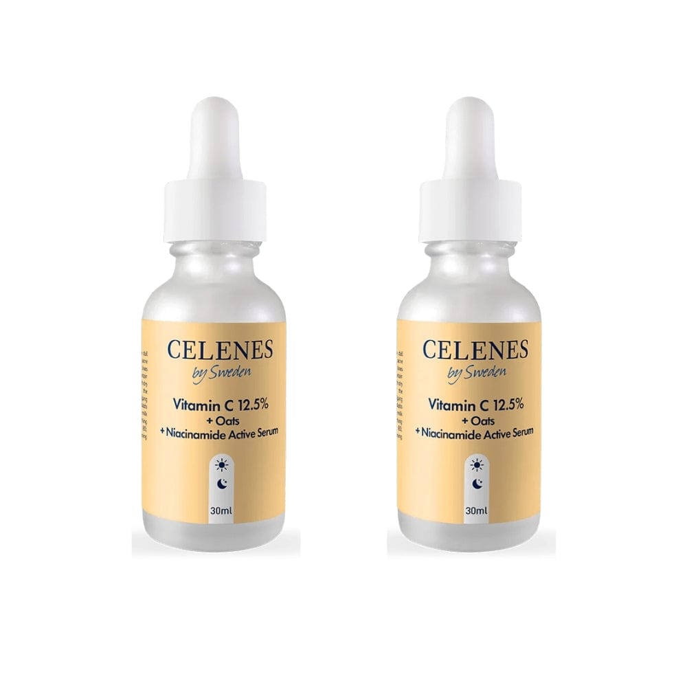 Celenes by Sweden Rena Vitamin C 12.5% + Oats + Niacinamide Active Serum 30 ml -2 Pack