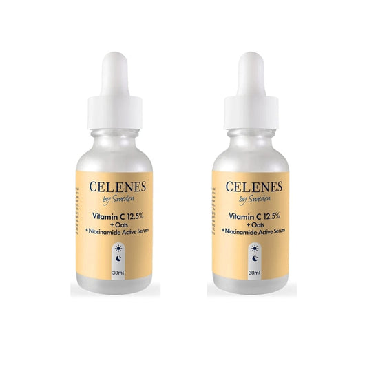 Celenes by Sweden Rena Vitamin C 12.5% + Oats + Niacinamide Active Serum 30 ml -2 Pack