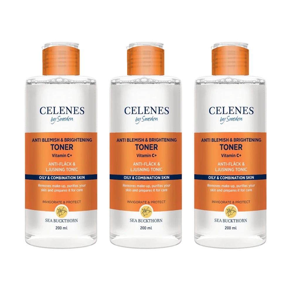 Celenes by Sweden Sea Buckthorn Anti Blemish & Brightening Toner 200 ml / 6.8 fl oz -3 Pack
