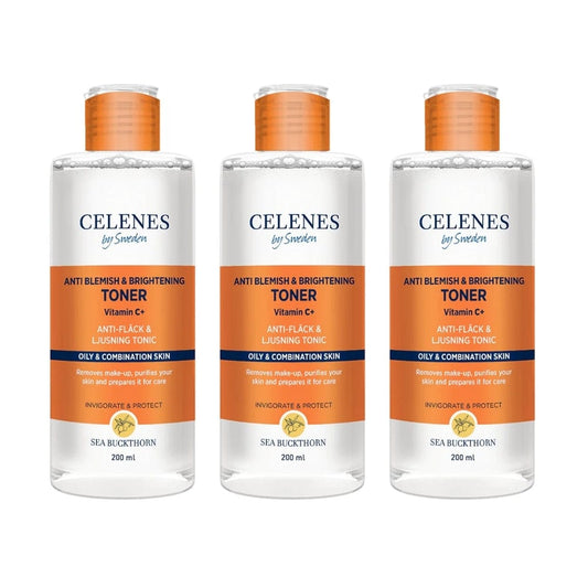 Celenes by Sweden Sea Buckthorn Anti Blemish & Brightening Toner 200 ml / 6.8 fl oz -3 Pack