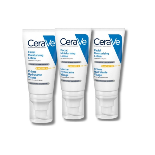 Lotion hydratante visage Cerave SPF 50 52 ml - Lot de 3