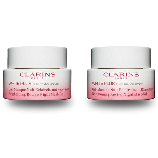 Clarins White Plus Brightening Revive Night Mask-Gel Moisturizing 50 ml -2 Pack