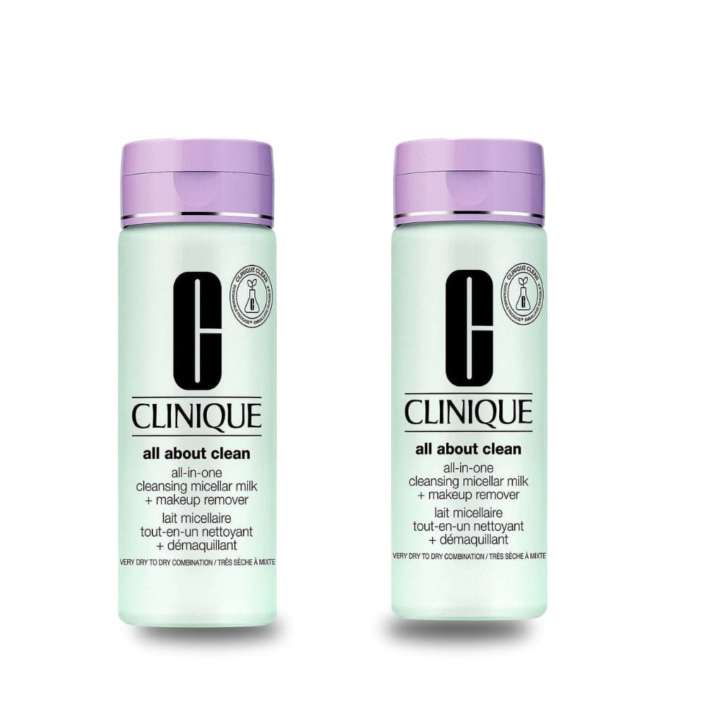 Clinique All About Clean All In One Cleansing Micellar Milk & Makeup Remover 200 ml -2 Pack