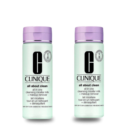 Clinique All About Clean All In One Cleansing Micellar Milk & Makeup Remover 200 ml -2 Pack