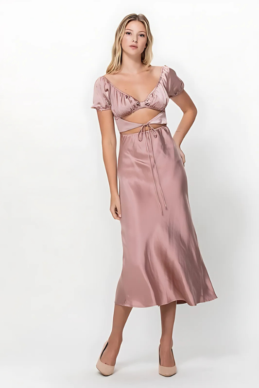 Romance in Rome Satin Dress