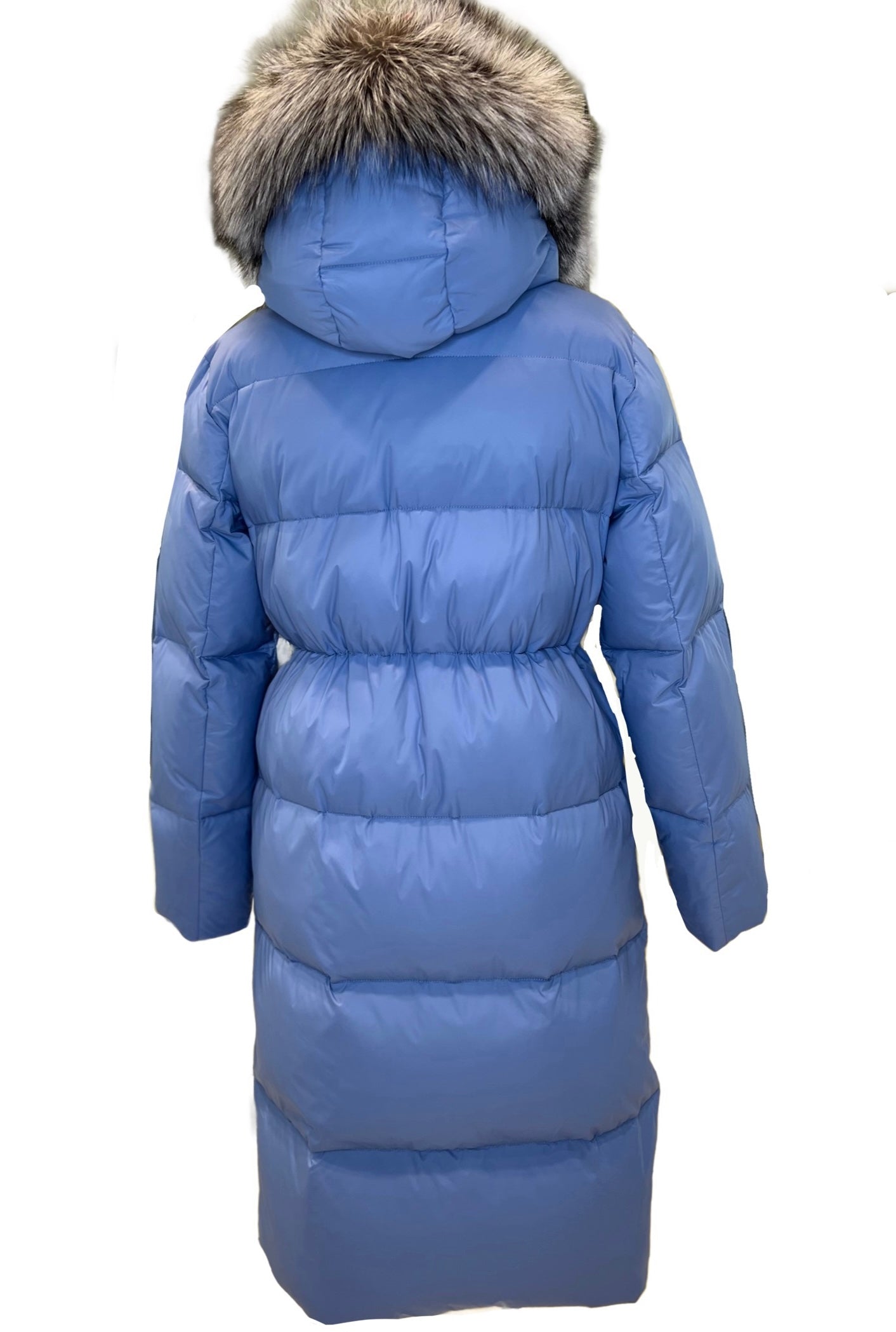 Mirabelle Genuine Silver Fox Fur Down Fill Coat