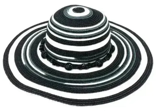 Black & White Susan Sun Hat - Adjustable 4.5" Brim | Femstylo