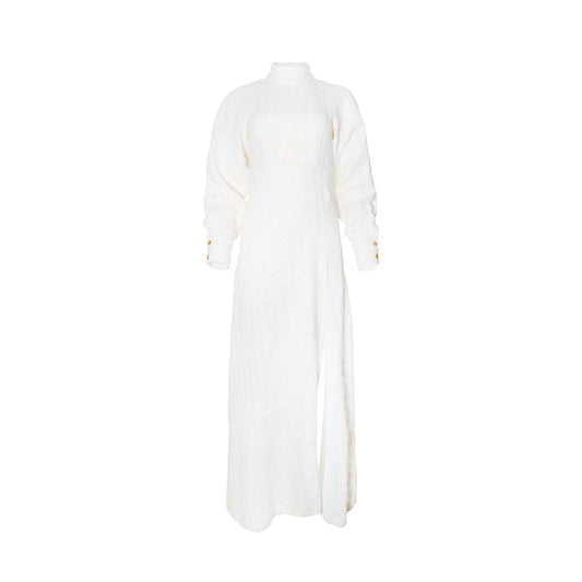 Pearl White Long Sleeve Maxi Dress