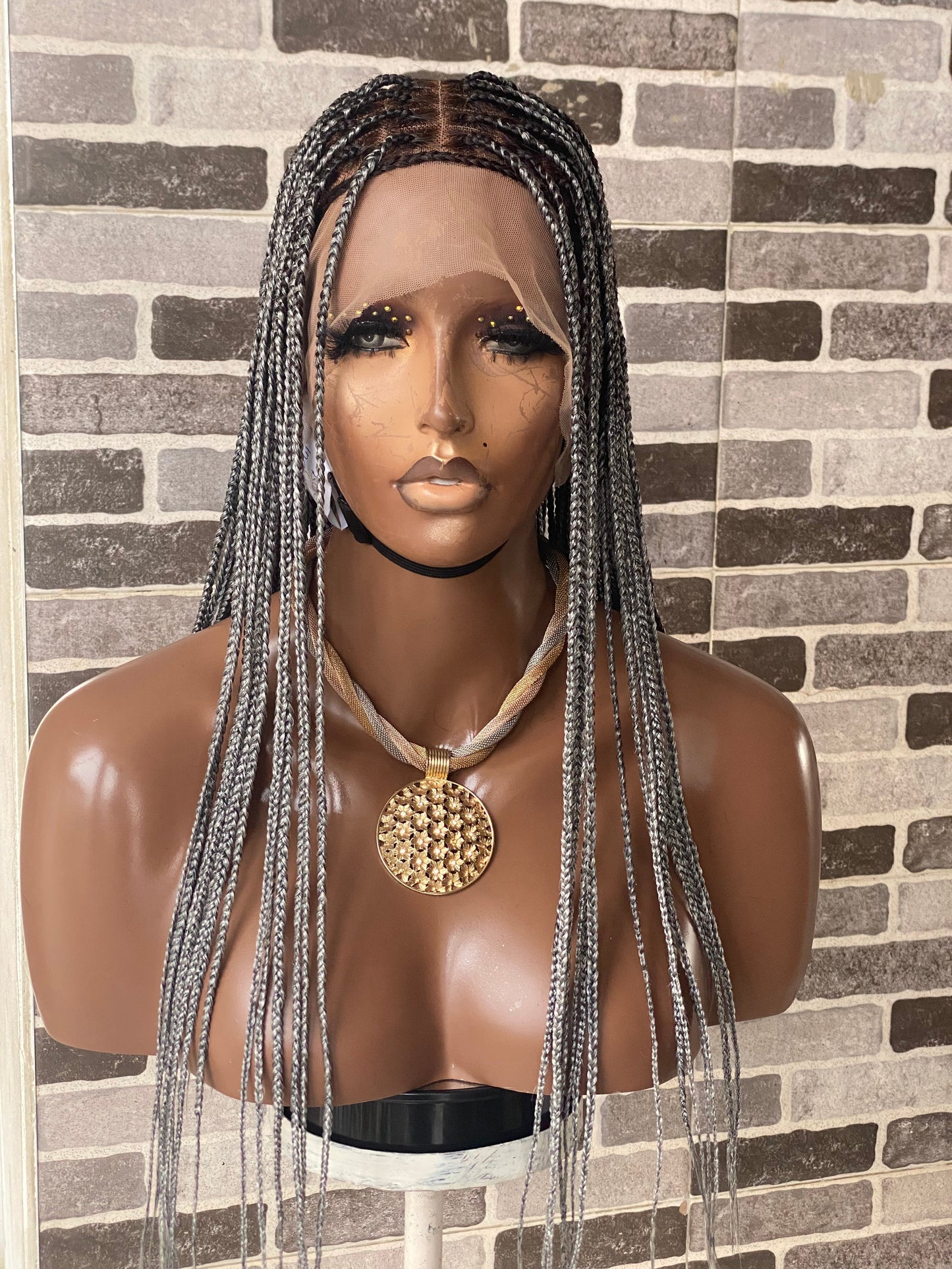 Knotless (Salt and pepper) Full lace wig