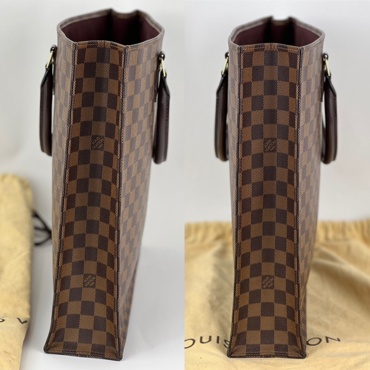 Louis Vuitton Sac Plat  Brown Damier Ebene Canvas Shopping Tote Bag