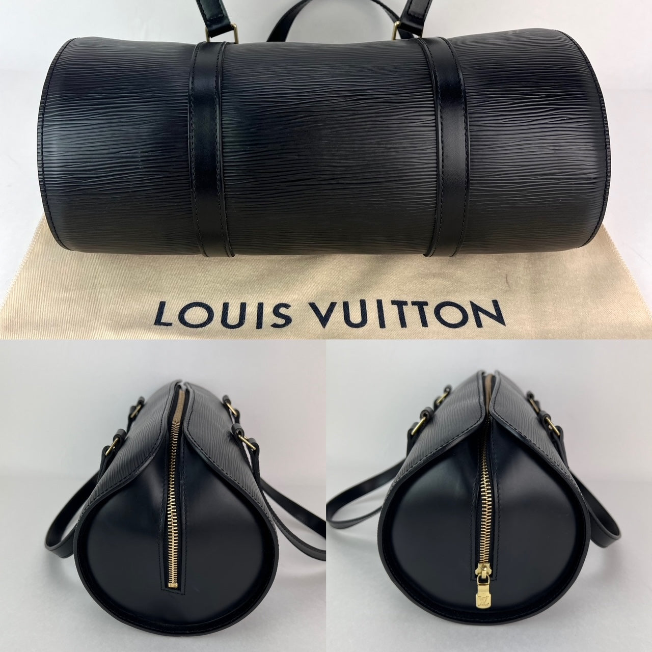 Louis Vuitton Soufflot Black Epi Leather Shoulder Bag