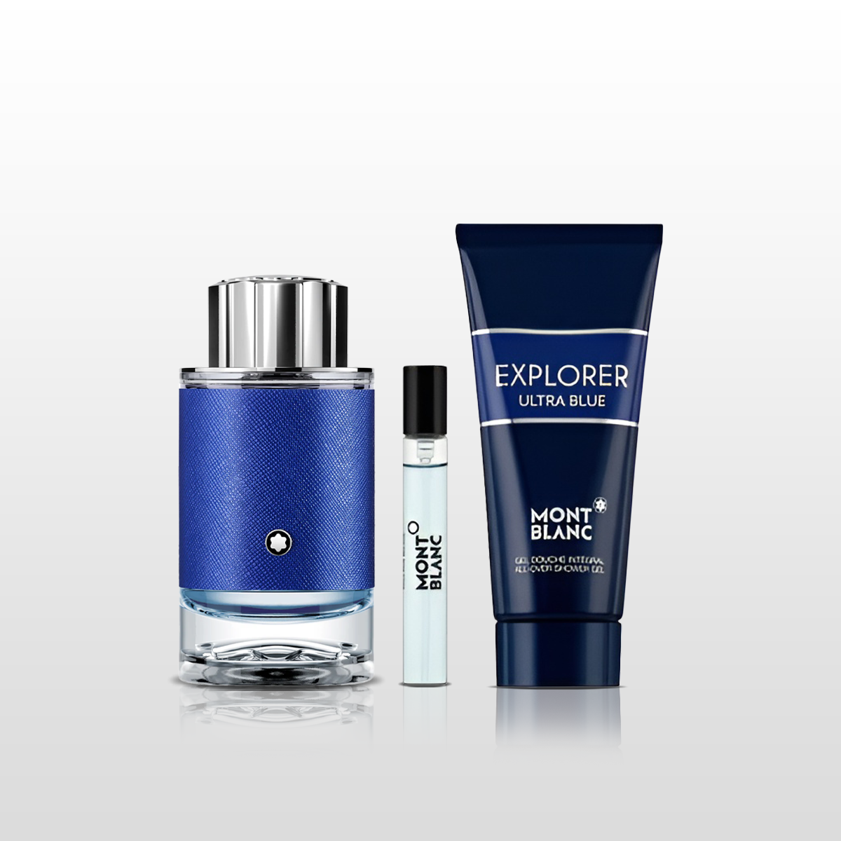MONTBLANC Explorer Ultra Blue Men Gift Set, Includes: 3.3 Oz EDP, Mini EDP & Gel
