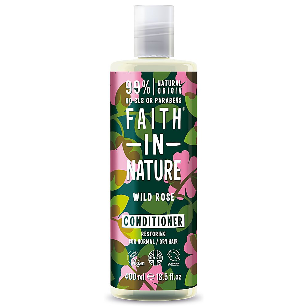 Après-shampoing réparateur à la rose sauvage Faith in Nature, 400 ml