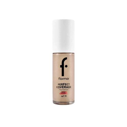 Fond de teint Flormar Perfect Coverage, hautement pigmenté et fini semi-brillant, SPF 15, 30 ml - 131 Warm Nude