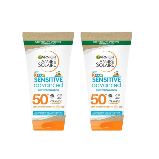 Garnier Ambre Solaire Kids Sensitive Lotion Protection Solaire Avancée SPF 50+ 175 ml Lot de 2