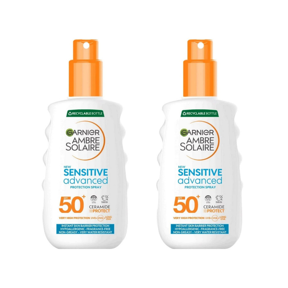 Garnier Ambre Solaire SPF 50+ Sensitive Advanced Sun Spray 150 ml / 5 fl oz 2 Pack