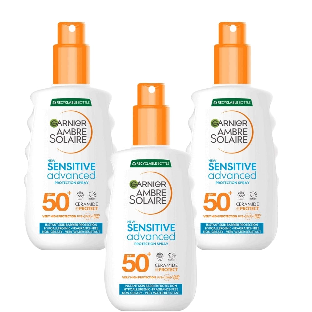 Garnier Ambre Solaire SPF 50+ Sensitive Advanced Sun Spray 150 ml / 5 fl oz 3 Pack