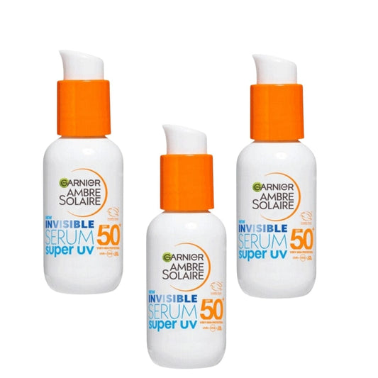 Garnier Ambre Solaire Super UV Daily Invisible Face Serum with SPF 50 + 30 ml 3 Pack