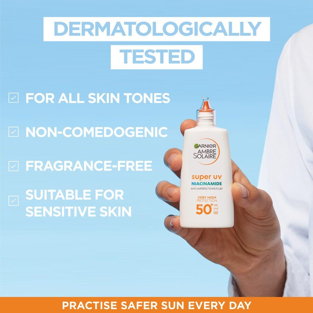 Garnier Ambre Solaire Super UV Niacinamide Facial SPF50+ Cream 40ml 3 Pack