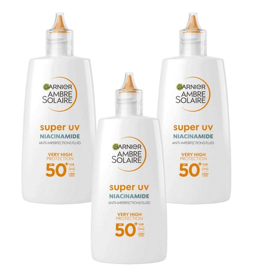 Garnier Ambre Solaire Super UV Niacinamide Facial SPF50+ Cream 40ml 3 Pack