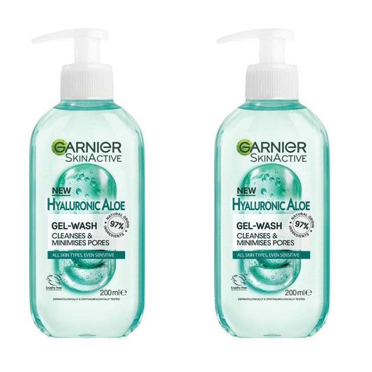 Garnier Skin Active Hyaluronic Aloe Gel Cleanser 200 ml 2 Pack
