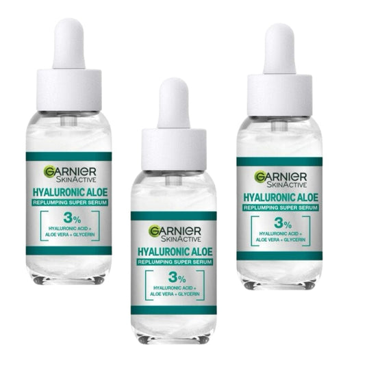 Garnier Skin Active Sérum Visage Repulpant Hyaluronique Aloe Vera 30 ml Lot de 3