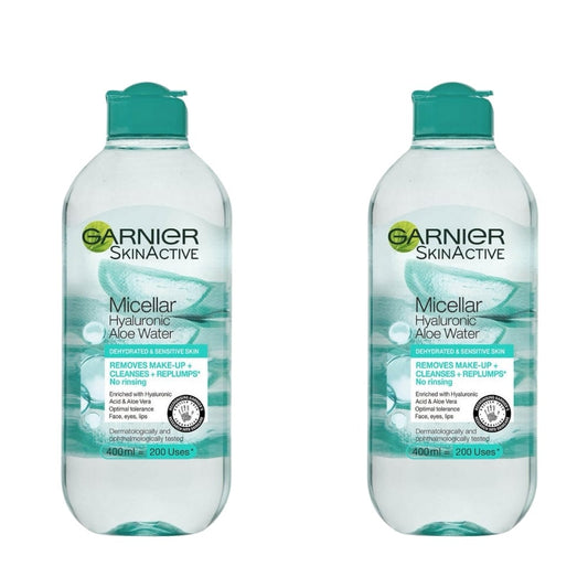 Garnier Skin Active Hyaluronic Aloe Water Micellar Cleansing Water 400 ml / 13.5 fl oz 2 Pack