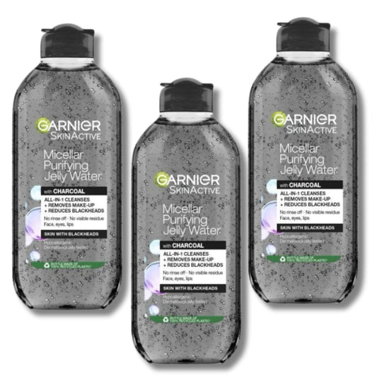 Garnier Skin Active Purifying Micellar Jelly Water With Charcoal & Salicylic Acid 400 ml / 13.5 fl oz 3 Pack