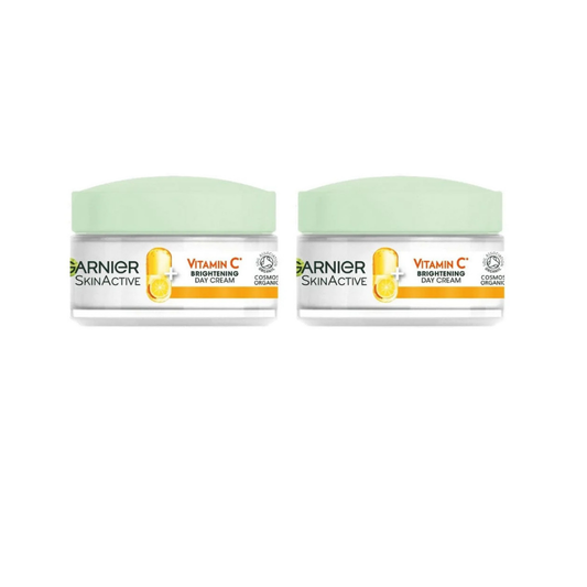Garnier Skin Active Crème de Jour Éclaircissante à la Vitamine C 50 ml Lot de 2