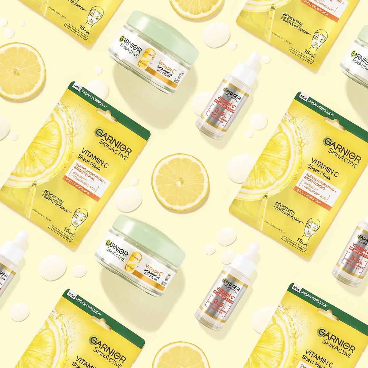 Garnier Skin Active Crème de Jour Éclaircissante à la Vitamine C 50 ml Lot de 2