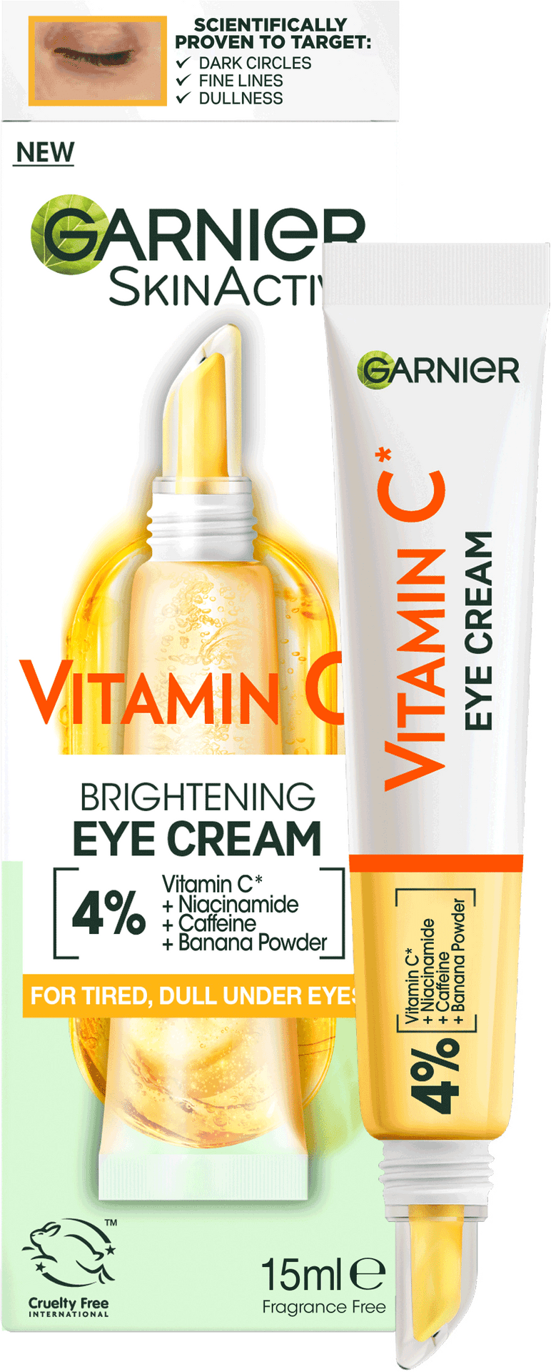 Garnier Skin Active Crème Contour des Yeux Éclaircissante à la Vitamine C 15 ml