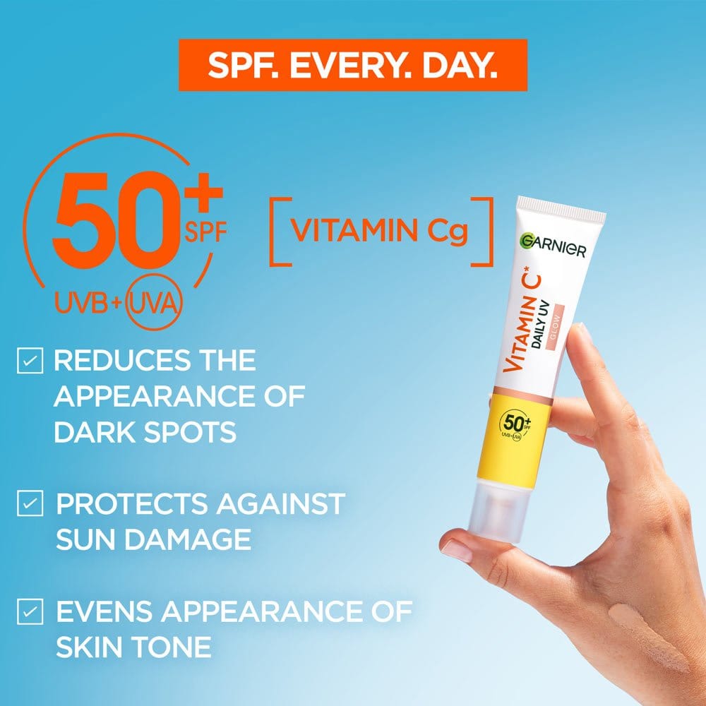 Garnier Skin Active Vitamin C Daily UV Brightening Fluid Sheer Glow, SPF50+ 40 ml 3 Pack